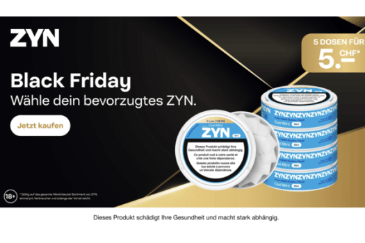 ZYN Black Friday: 5 Dosen für CHF 5.-