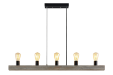 Pendelleuchte mit Holzbalken