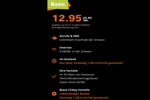 Coop Mobile Basic: Unlim. Tel + 8GB